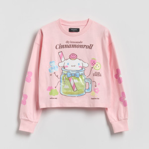 Koszulka Cinnamoroll - 134 (8 lat) - pastelowy róż - dziewczynki - Reserved - 834HT-03X