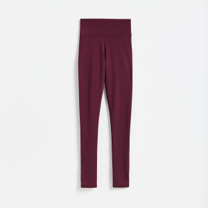 Gładkie legginsy - S - mahoniowy - damska - Reserved - 837KE-93X