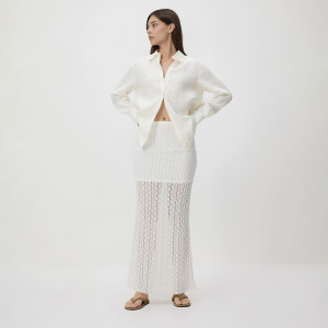 Koronkowa spódnica maxi - XL - biały - damska - Reserved - 839HS-00X