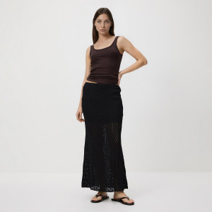 Koronkowa spódnica maxi - L - czarny - damska - Reserved - 839HS-99X