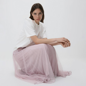 Spódnica midi - L - pastelowy róż - damska - Reserved - 841HS-03X