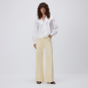 Jeansy wide leg - 38 - żółty - damska - Reserved - 841IU-10J