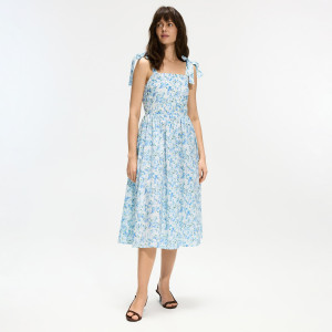 Sukienka midi w kwiaty - L - jasnoniebieski - damska - Reserved - 843JH-05X