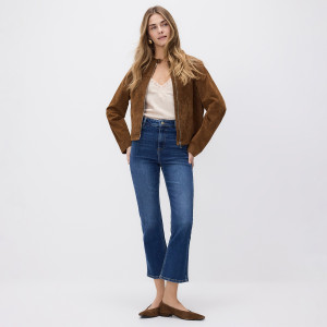 Jeansy flare cropped - 36 - niebieski - damska - Reserved - 845IU-55J
