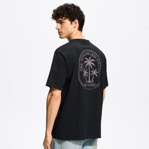 T-shirt relaxed z nadrukiem na plecach - XXL - czarny - męska - Reserved - 849JM-99X