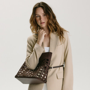 Torebka shopper - ONE SIZE - ciemnobrązowy - damska - Reserved - 859FC-89X