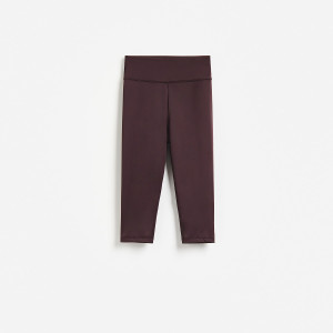 Legginsy capri - L - ciemnofioletowy - damska - Reserved - 859KE-49X
