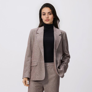 Marynarka z dodatkiem wiskozy - XS - ciemnobrązowy - damska - Reserved - 860GA-89X