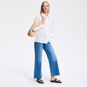 Jeansy wide leg - 32 - niebieski - damska - Reserved - 860IU-55J