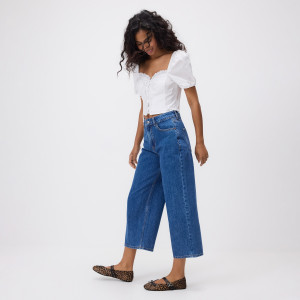 Jeansy culotte - 32 - niebieski - damska - Reserved - 861JH-55J