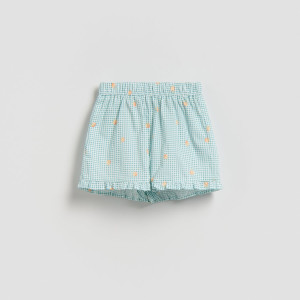 Bawełniane szorty w kratę - 104 (3-4 lata) - wielobarwny - dziewczynki - Reserved - 863HN-MLC