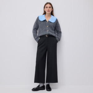 Spodnie culotte z paskiem - 36 - czarny - damska - Reserved - 864GS-99M