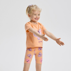 Bawełniany komplet - 104 (3-4 lata) - jasnopomarańczowy - dziewczynki - Reserved - 865HN-20X