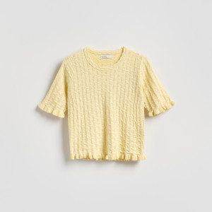 Sweter z wiskozą - M - jasnożółty - damska - Reserved - 865IP-10X