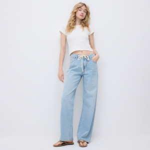 Jeansy straight - 42 - niebieski - damska - Reserved - 865JH-50J