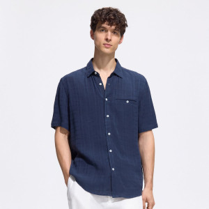 Koszula regular fit w kratę - L - granatowy - męska - Reserved - 866FS-59X