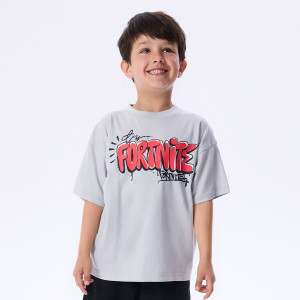 Bawełniany t-shirt Fortnite - 134 (8 lat) - jasnoszary - chłopcy - Reserved - 868IX-09X