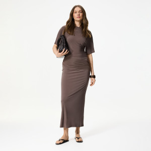 Spódnica z szarfą - L - beżowy - damska - Reserved - 869HS-80X