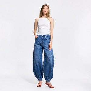 Jeansy balloon fit - 44 - niebieski - damska - Reserved - 869IU-55J