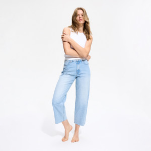 Jeansy straight leg - 40 - niebieski - damska - Reserved - 871IU-50J