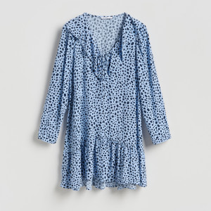 Wzorzysta sukienka mini - XXL - niebieski - damska - Reserved - 875KI-55X