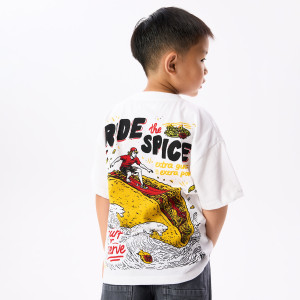 Bawełniany t-shirt z nadrukiem - 122 (6-7 lat) - złamana biel - chłopcy - Reserved - 876HR-01X