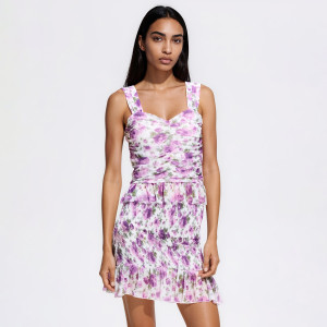Spódnica mini w kwiaty - L - wielobarwny - damska - Reserved - 876HS-MLC