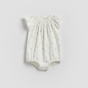 Wzorzyste body z falbankami - 62 (1-3 m.) - biały - dziewczynki - Reserved - 880CY-00X