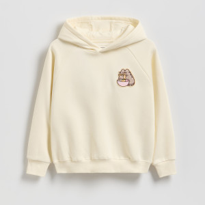 Bluza z nadrukiem Pusheen - 146/152 (10-11 lat) - jasnożółty - dziewczynki - Reserved - 881HV-10X