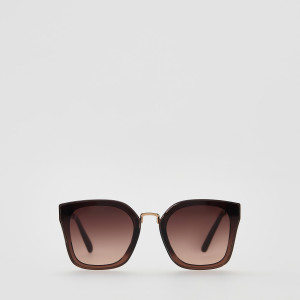 Okulary przeciwsłoneczne - ONE SIZE - ciemnobrązowy - damska - Reserved - 882ID-89X