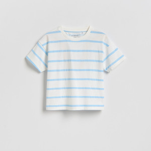 Bawełniany t-shirt - 116 (5-6 lat) - złamana biel - chłopcy - Reserved - 883IX-01X