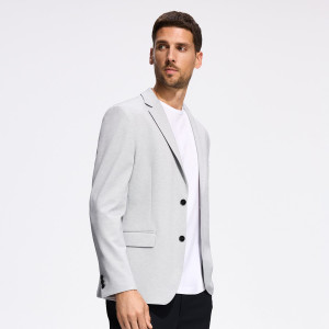 Marynarka slim fit - S - jasnoszary - męska - Reserved - 886KD-09M