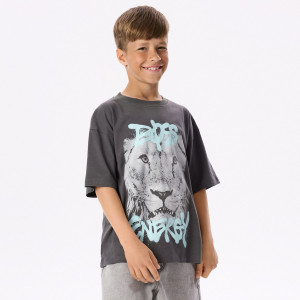 Bawełniany t-shirt z nadrukiem - 116 (5-6 lat) - zielony - chłopcy - Reserved - 894HR-87X