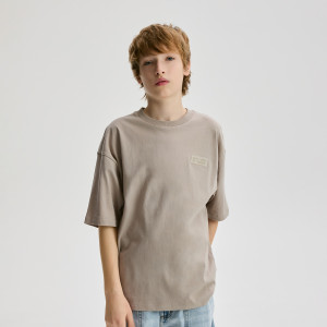 Bawełniany t-shirt - 128 (7-8 lat) - beżowy - chłopcy - Reserved - 899HR-08X