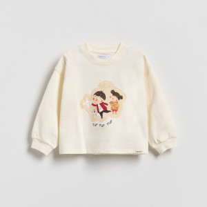 Bluza Pucio - 110 (4-5 lat) - kremowy - dziewczynki - Reserved - 901HT-02X