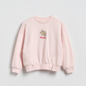 Bluza z aplikacją Pusheen - 116 (5-6 lat) - pastelowy róż - dziewczynki - Reserved - 902HV-03X