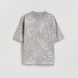 T-shirt z nadrukiem - 140 (9 lat) - ciemnoszary - chłopcy - Reserved - 904IX-90X