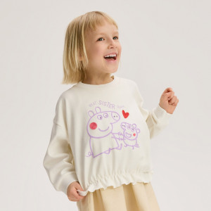 Bluzka Świnka Peppa - 110 (4-5 lat) - złamana biel - dziewczynki - Reserved - 905HT-01X