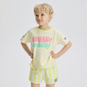 Bawełniany komplet - 104 (3-4 lata) - jasnożółty - dziewczynki - Reserved - 906HT-10X