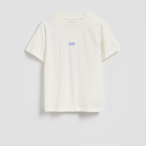 Bawełniany t-shirt - 122 (6-7 lat) - złamana biel - chłopcy - Reserved - 908IX-01X