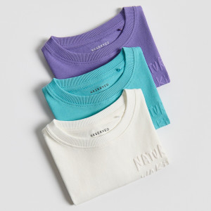 Bawełniany t-shirt 3 pack - 80 (9-12 m.) - turkusowy - chłopcy - Reserved - 909HR-66X