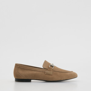 Skórzane loafersy - 42 - beżowy - damska - Reserved - 911FF-08X