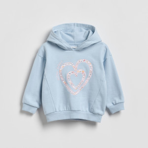 Luźna bluza z kapturem - 80 (9-12 m.) - jasnoniebieski - dziewczynki - Reserved - 913HV-05X