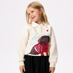 Bluza z kołnierzykiem - 158 (12 lat) - złamana biel - dziewczynki - Reserved - 913KB-01M