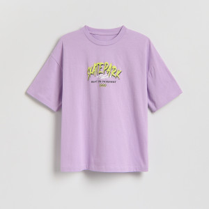 Bawełniany t-shirt - 170 (13-14 lat) - fioletowy - chłopcy - Reserved - 921HR-45X