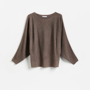Sweter z kimonowym rękawem - XS - brązowy - damska - Reserved - 922KL-84M