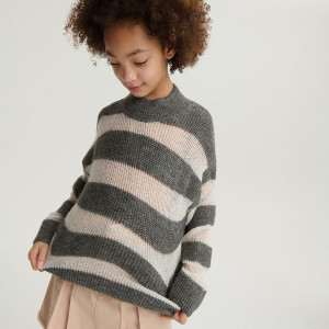 Sweter w paski - 116 (5-6 lat) - wielobarwny - dziewczynki - Reserved - 9251X-MLC