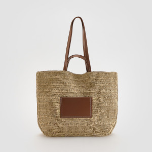 Pleciona torebka handmade - ONE SIZE - brązowy - damska - Reserved - 929CM-88X