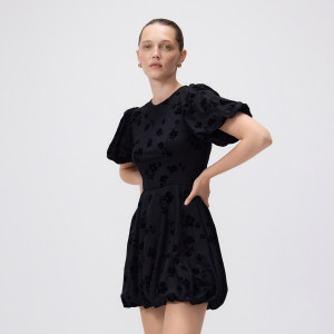 Sukienka bombka w kwiaty - S - czarny - damska - Reserved - 929GA-99X