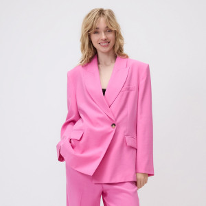 Marynarka oversize z modalem - L - różowy - damska - Reserved - 930KI-30X